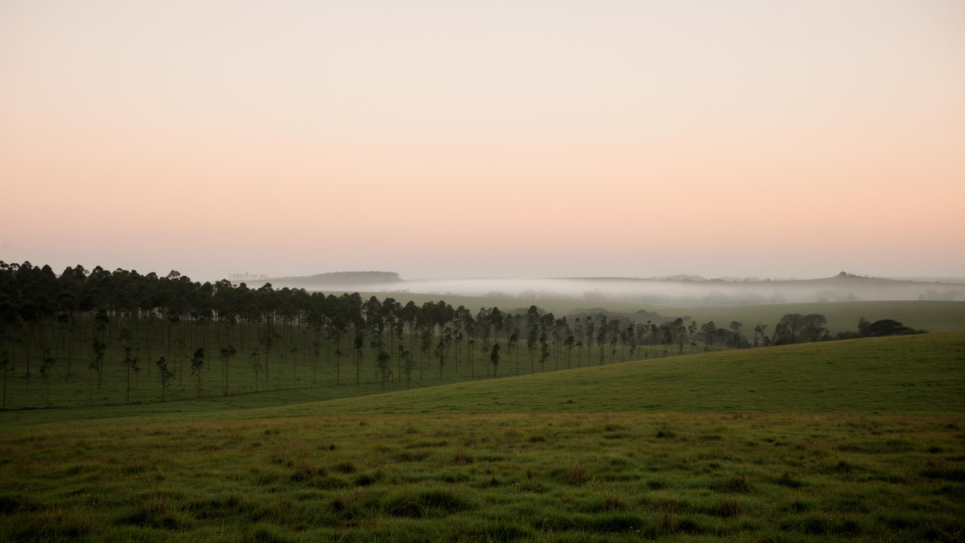 Paisaje rural uruguayo al amanecer